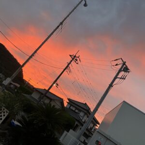 オーロラの様な夕焼け