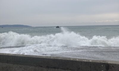 2026年3月13日/金曜日/今日のオルビス前の海と空/荒れ模様/どかーんと波音/オーベルジュ/千葉/鴨川