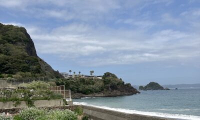 2026年/4月12日/日曜日/今朝のオルビス前の海と空/朝のうちは晴れていましたが曇ってきました/オーベルジュ/千葉/鴨川/料理の美味しい宿