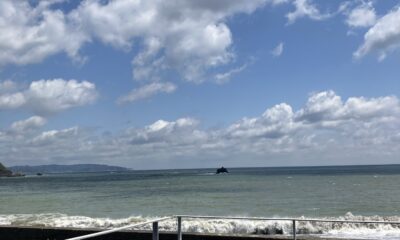 2026年4月16日/木曜日/本日のオルビス前の海と空/快晴ですが強風です/オーベルジュ/千葉/鴨川/料理の美味しい宿