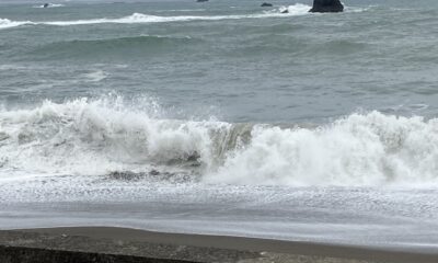 2026年4月18日/土曜日/本日のオルビス前の海/台風🌀が近づいているらしい/引き潮/オーベルジュ/千葉/鴨川/料理の美味しい宿