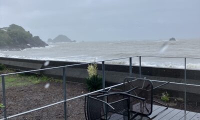 2026年5月1日/５月の始まり/日のオルビス前の海と空/雨風強/パラソル.テーブル飛ぶ/荒れた天候からのスタート/ここが底なら後は上がるのみ⤴️⤴️/オーベルジュ/千葉/鴨川/料理の美味しい宿
