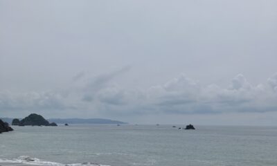 2026年6月14日/日曜日/曇り/本日のオルビス前の海と空/磯が引いています/オーベルジュ/千葉/鴨川/料理の美味しい宿