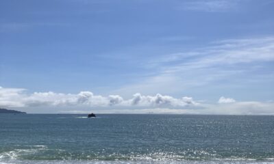 2026年7月19日/月曜日/ぴーかん/今朝のオルビス前の海と空/キラキラ/オーベルジュ/千葉/鴨川/料理の美味しい宿