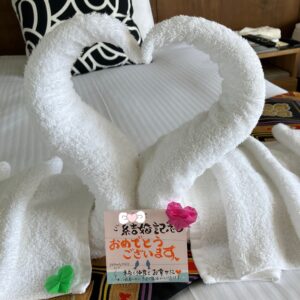 本日のおめでとう御座います/結婚記念日/27周年/おもてなし/オーベルジュ/千葉/鴨川/料理の美味しい宿